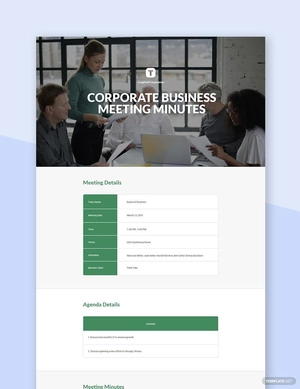 Corporate Business Meeting Minutes Template