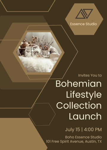 Boho Launch Event Invitation Design Template - Edit Online & Download