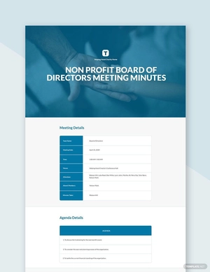 Nonprofit Board Of Directors Meeting Minutes Template