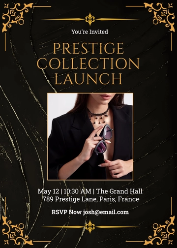 Elegant Launch Event Invitation Template - Edit Online & Download