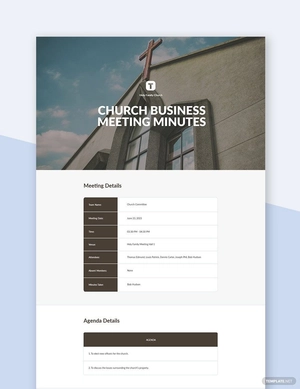 Church Business Meeting Minutes Template