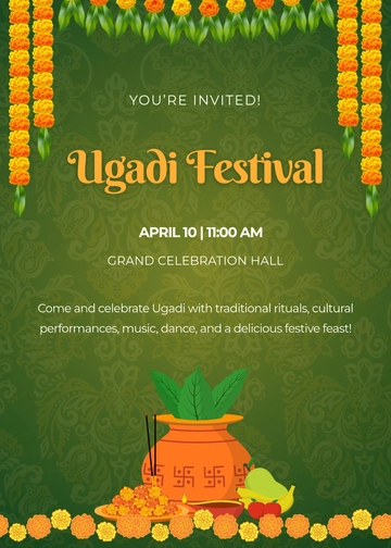 Ugadi Invitation Template - Edit Online & Download