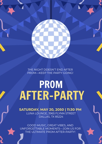 Prom Party Invitation Template - Edit Online & Download
