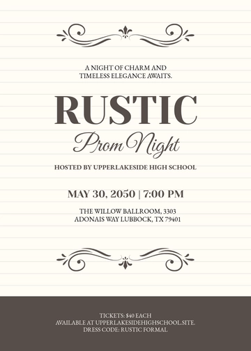 Rustic Prom Invitation Template - Edit Online & Download
