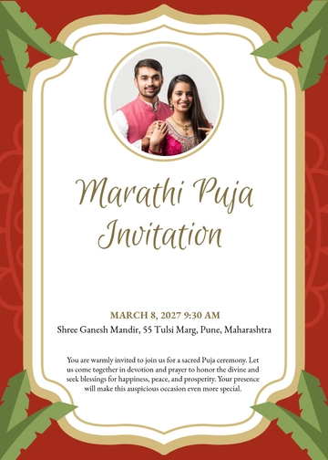 Free Marathi Puja Invitation Template to Edit Online