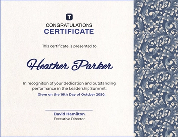 Blue Background Certificate for Congratulations Template - Edit Online & Download