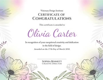 Beautiful Congratulations Certificate Design Template - Edit Online & Download