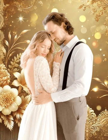 Gold Wedding Photo Template - Edit Online & Download