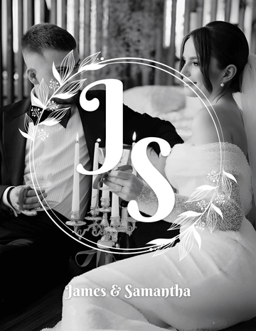 Monogram Background Wedding Photo Template - Edit Online & Download