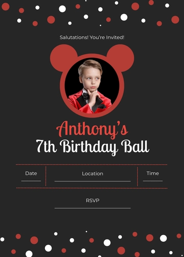 Blank Classy Mickey Mouse Invitation Template - Edit Online & Download