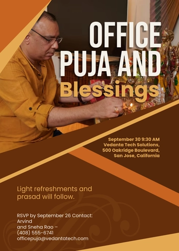 Office Puja Invitation Template - Edit Online & Download