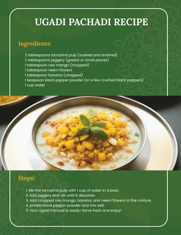 Ugadi Pachadi Recipe Template - Edit Online & Download