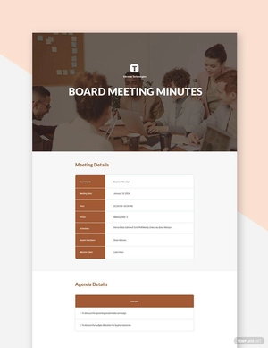 Startup Board Meeting Minutes Template