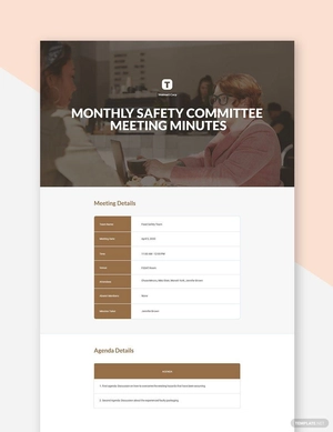 Monthly Safety Committee Meeting Minutes Template