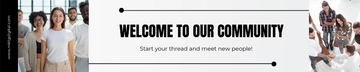 Free Chic Monochrome Reddit Banner Template to Edit Online