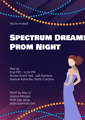 Colorful Prom Event Invitation Template - Edit Online & Download