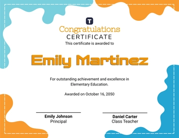 Elementary Congratulations Certificate Template - Edit Online & Download