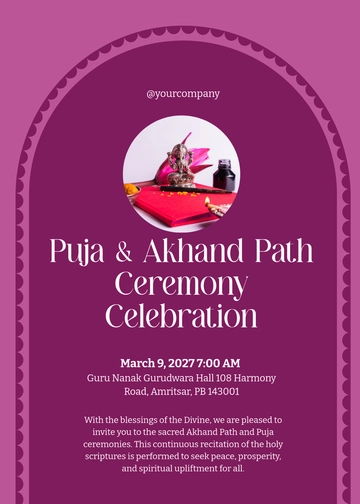 Free Puja Akhand Path Invitation Template to Edit Online