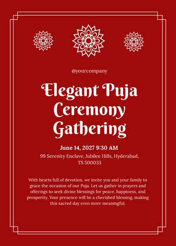 Free Elegant Puja Invitation Template to Edit Online