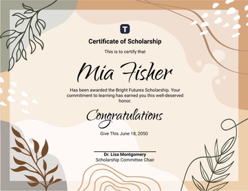 Aesthetic Scholarship Congratulations Certificate Template - Edit Online & Download