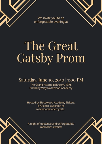 Great Gatsby Prom Invitation Template - Edit Online & Download