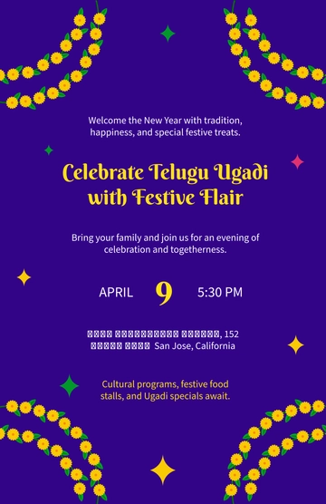 Creative Telugu Ugadi Poster Template - Edit Online & Download