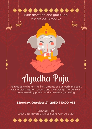 Ayudha Puja Invitation Template - Edit Online & Download