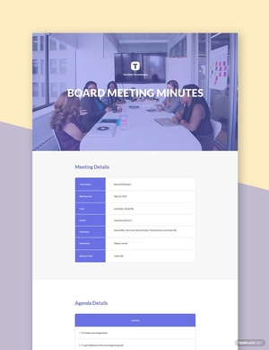 Small Business Board Meeting Minutes Template