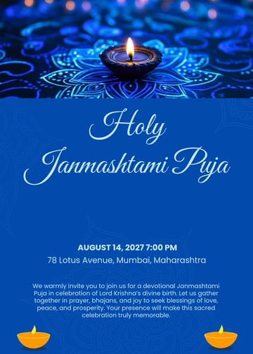 Free Janmashtami Puja Invitation Template to Edit Online