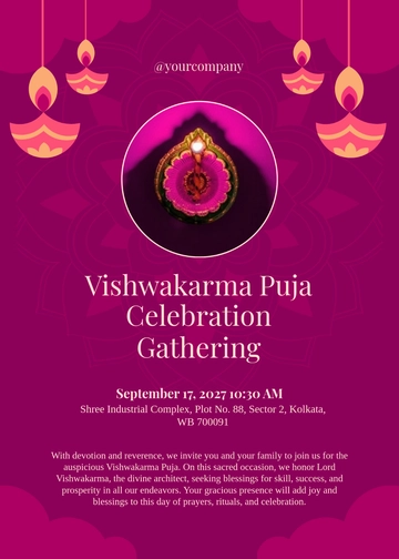 Free Vishwakarma Puja Invitation Template to Edit Online