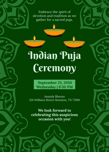 Indian Puja Invitation Template - Edit Online & Download