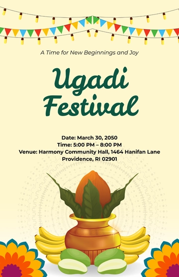 Simple Ugadi Festival Poster Template - Edit Online & Download