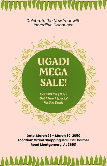 Ugadi Mega Sale Poster Template - Download | Template.net