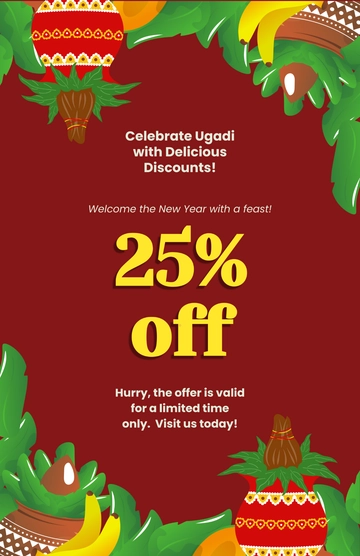Free Ugadi Discount Offer Poster Template to Edit Online