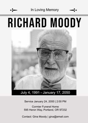Newspaper Obituary Invitation Template - Edit Online & Download