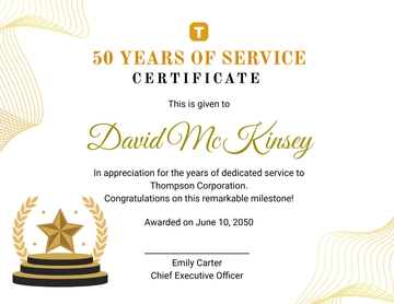 Years of Service Congratulations Certificate Template - Edit Online & Download