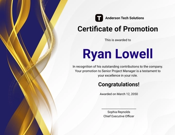Professional Promotion Congratulations Certificate Template - Edit Online & Download