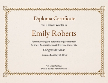 Simple Congratulations Diploma Certificate Template - Edit Online & Download