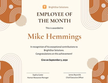 Employee of the Month Congratulations Certificate Template - Edit Online & Download