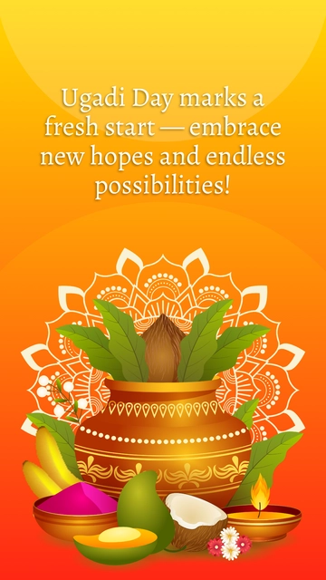 Ugadi Wishes in Telugu Template - Edit Online & Download