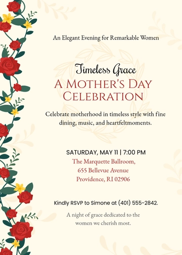 Classy Mother’s Day Invitation Design Template - Edit Online & Download