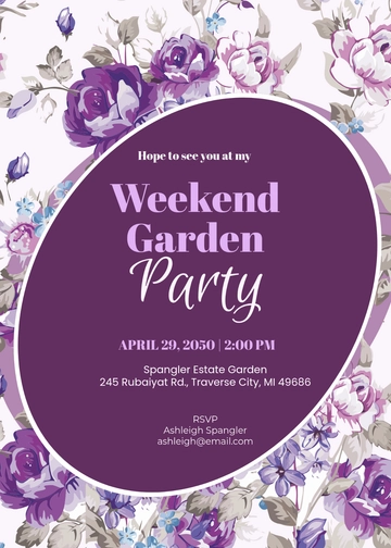 Floral Purple Invitation Template - Edit Online & Download