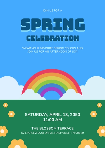 Green Spring Rainbow Invitation Template - Edit Online & Download