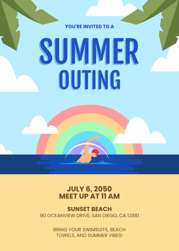 Summer Rainbow Invitation Template - Edit Online & Download