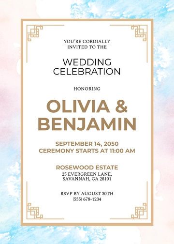 Professional Rainbow Wedding Invitation Template - Edit Online & Download