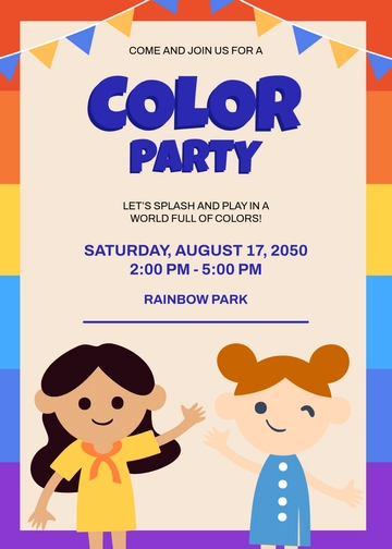 Blank Rainbow Invitation for Kids Template - Edit Online & Download