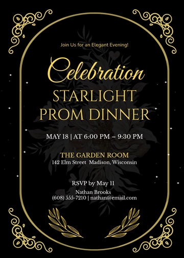Professional Prom Dinner Invitation Template - Edit Online & Download