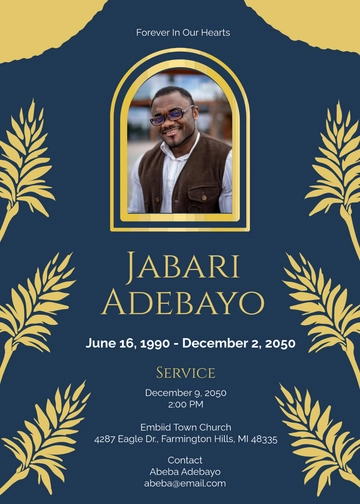 African Obituary Invitation Template - Edit Online & Download