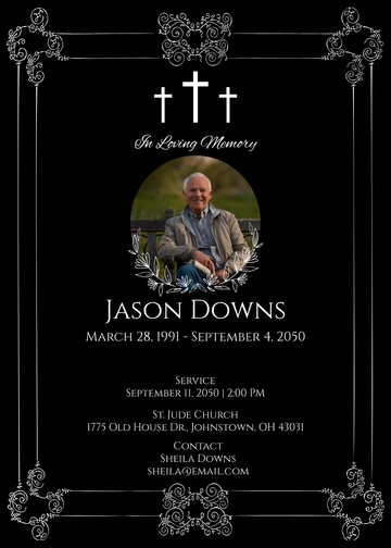 Religious Obituary Invitation Template - Edit Online & Download