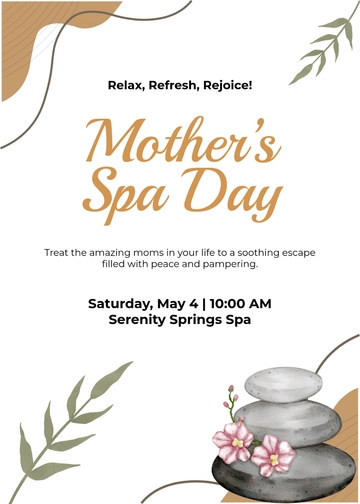 Professional Mother’s Spa Day Invitation Template - Edit Online & Download